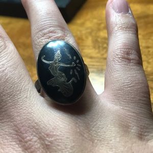 Vintage Siam Sterling Ring Adjustable Band